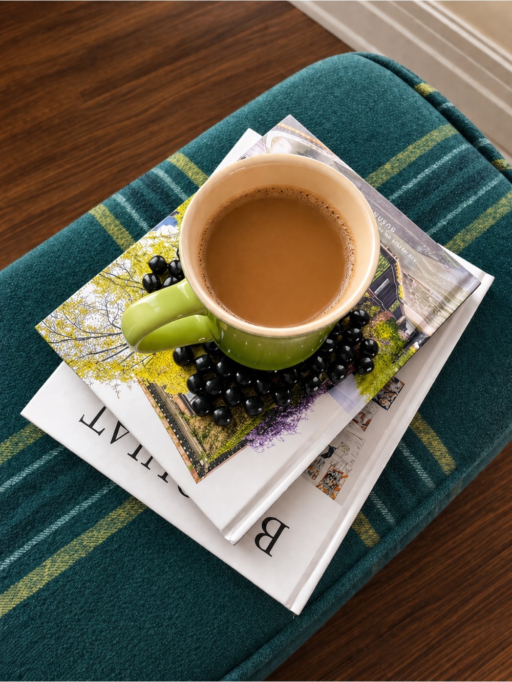Set Of 2 Handmade Beaded Coasters - Black 5x5 Inch